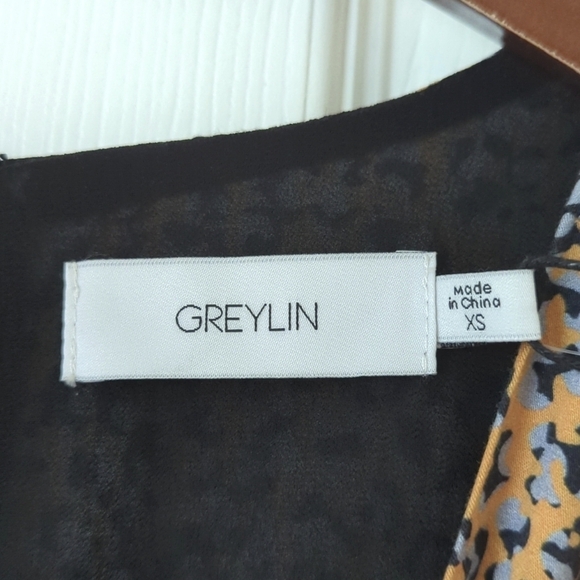 Greylin Anthropologie Galena Surplice Short Sleeve Wide Leg Jumpsuit Honey XS - Picture 5 of 16